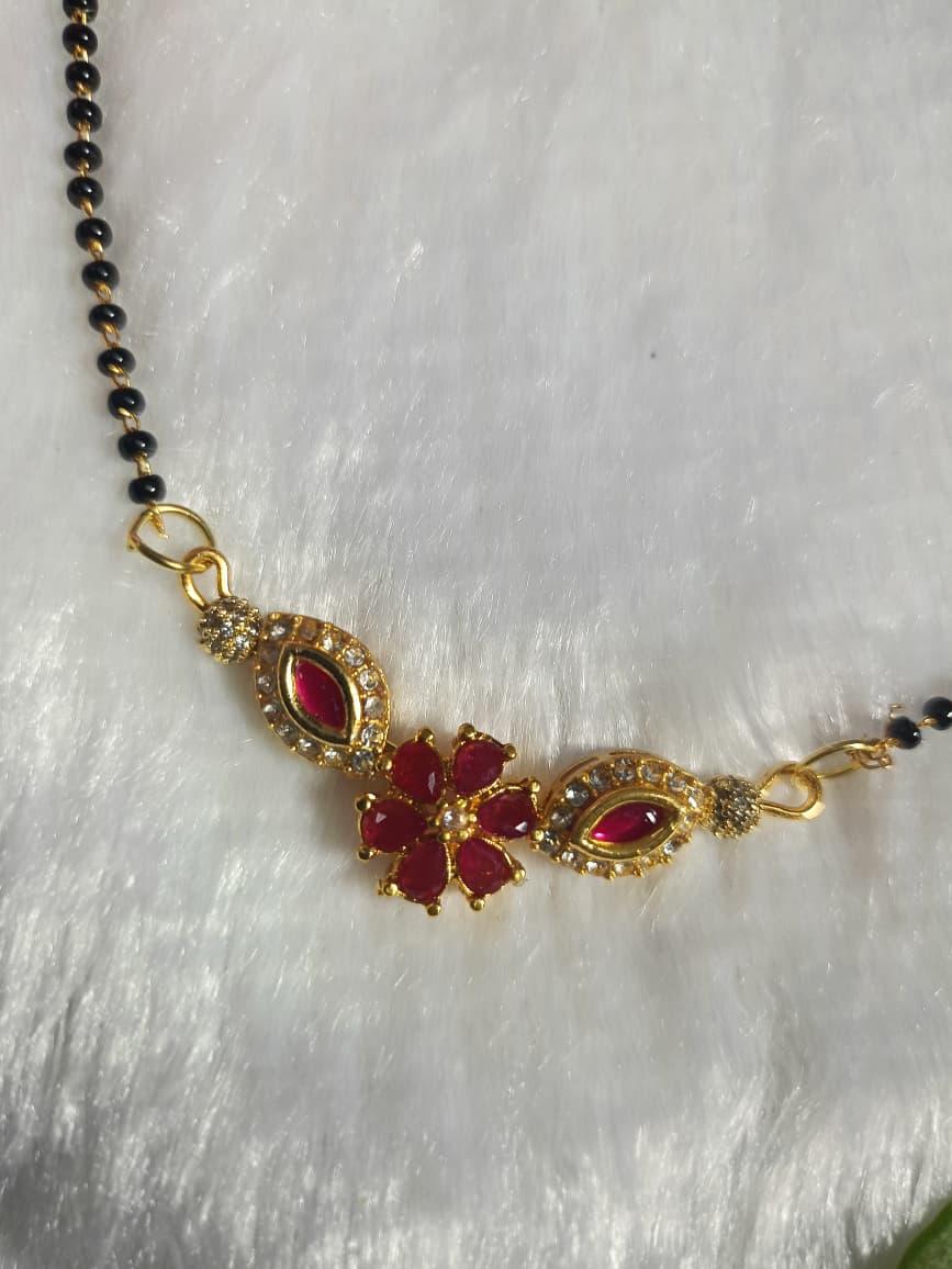 Party Wear Pink Short Mangalsutra